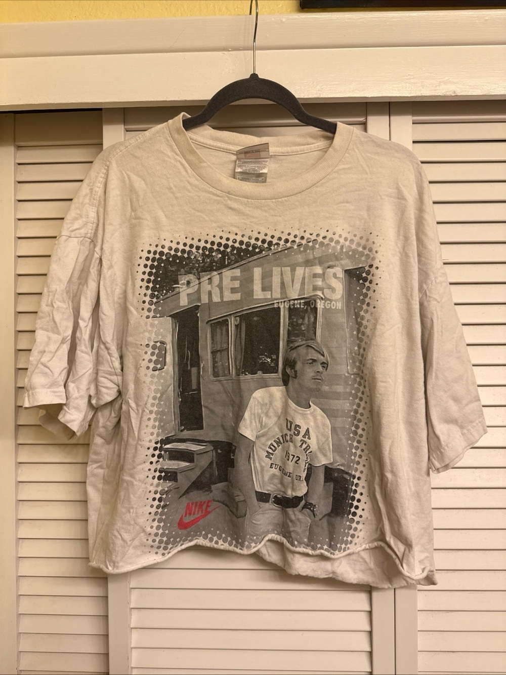 Vintage Rare Steve Prefontaine Nike Unisex  XL White Graphic Tee ‘Pre Lives'